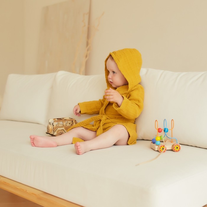 Детский банный халат Lusia цвет: желтый (4 года), размер 4 года