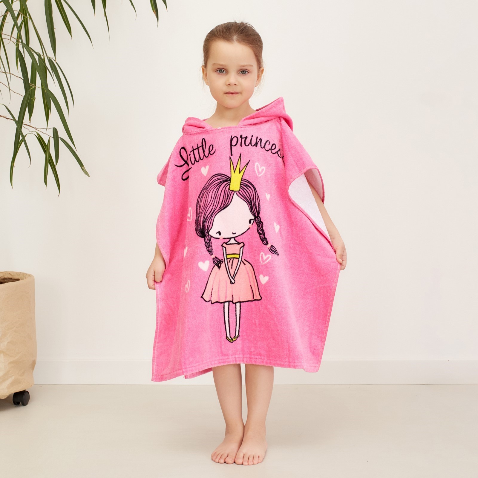 Детское полотенце Принцесса цвет: розовый (60х120 см), размер 60х120 см ros910587 Детское полотенце Принцесса цвет: розовый (60х120 см) - фото 1
