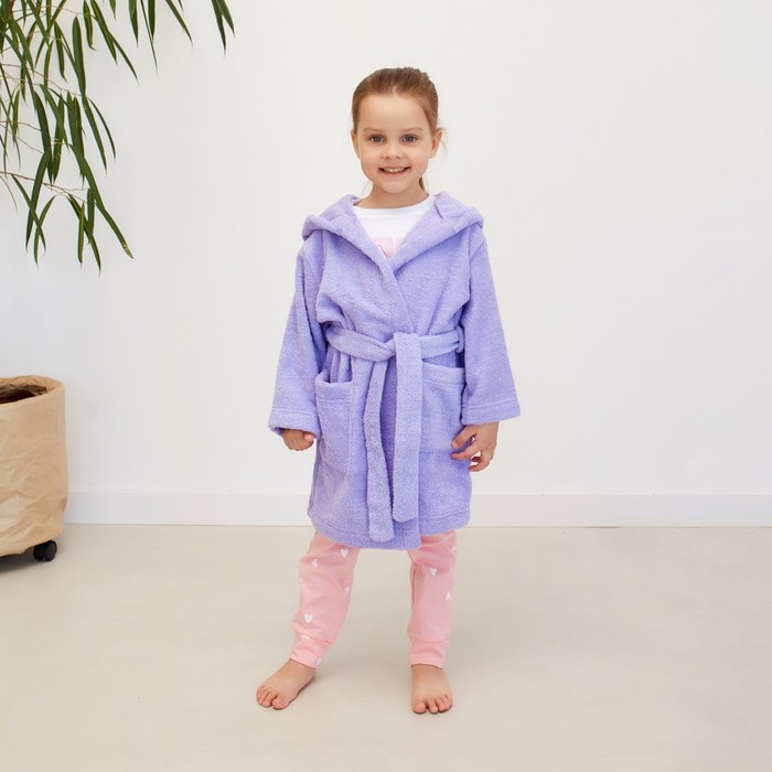 Детский банный халат Karida цвет: сиреневый (1 год), размер 1 год tel943716 Детский банный халат Karida цвет: сиреневый (1 год) - фото 1