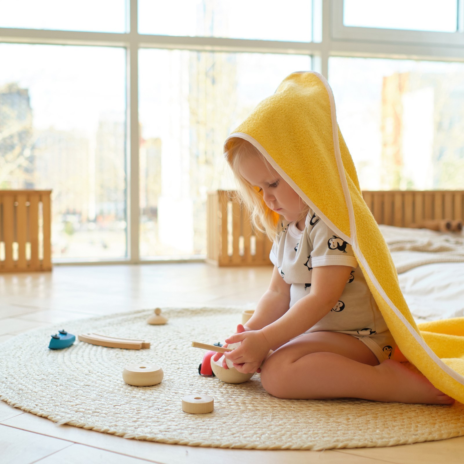 Детское полотенце Sherri цвет: желтый (85х85 см), размер 85х85 см ros910597 Детское полотенце Sherri цвет: желтый (85х85 см) - фото 1