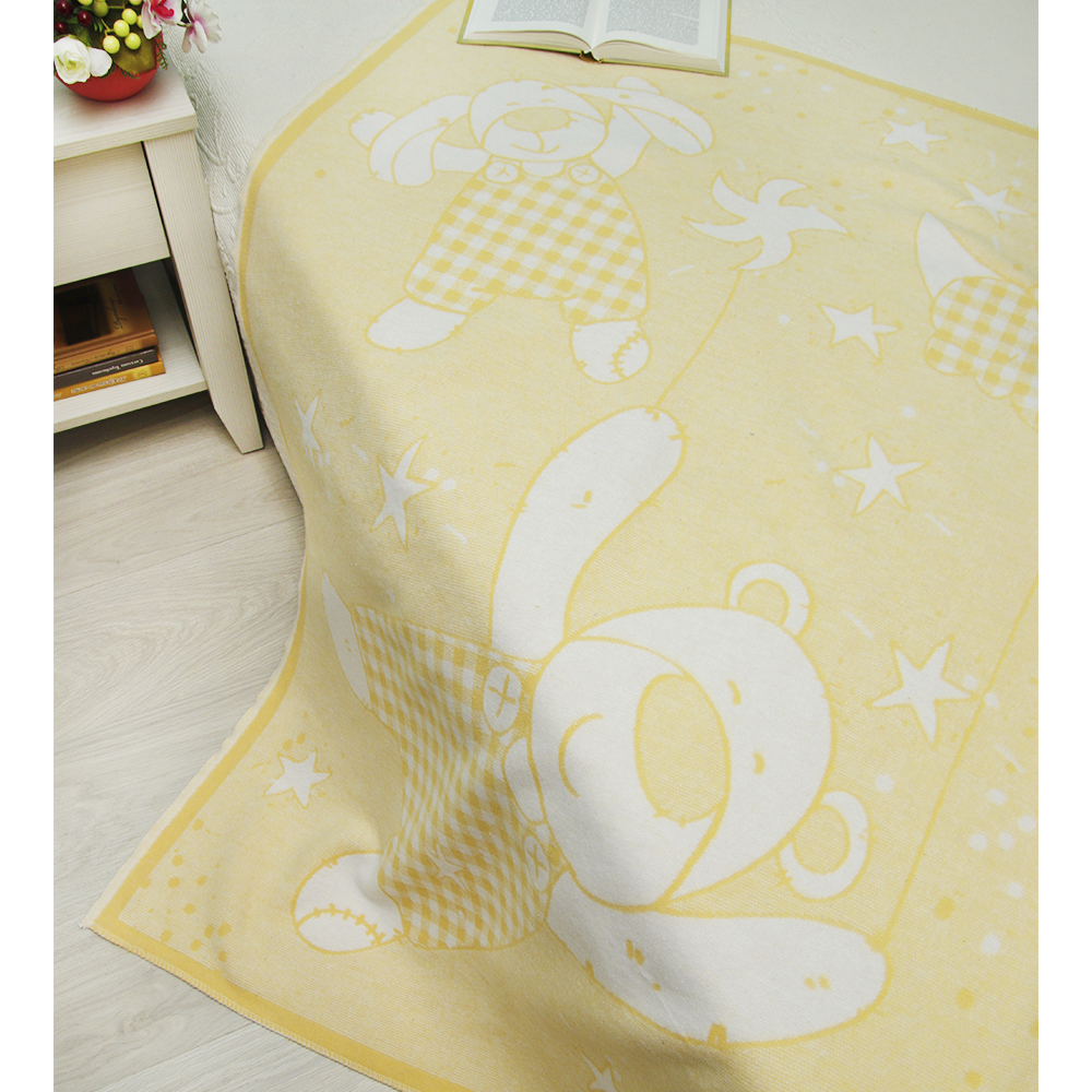 Детское одеяло Mishka Цвет: Жёлтый (100х140 см), размер 100х140 см