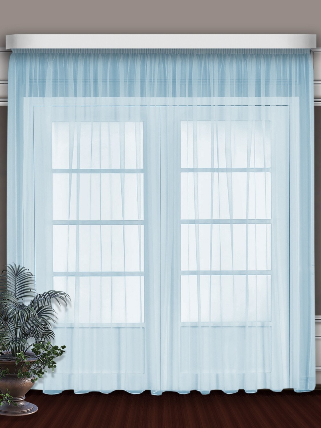 Классические шторы Mitchell цвет: голубой (300х250 см - 1 шт)