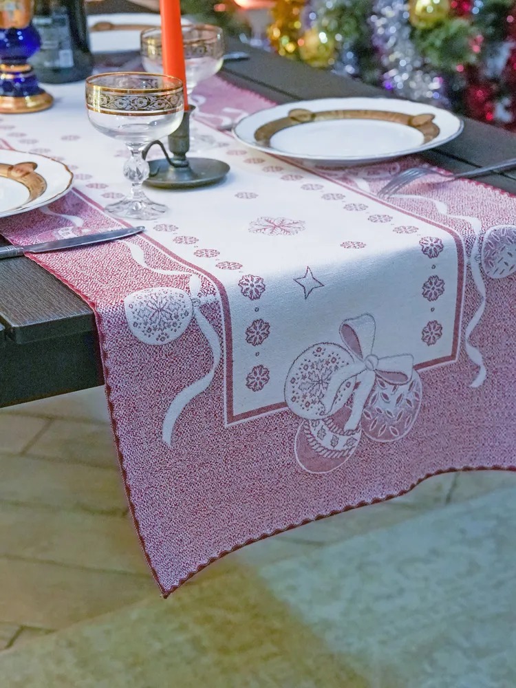 Дорожка на стол Чик фиокко цвет: красный (45х140 см), размер 45х140 см
