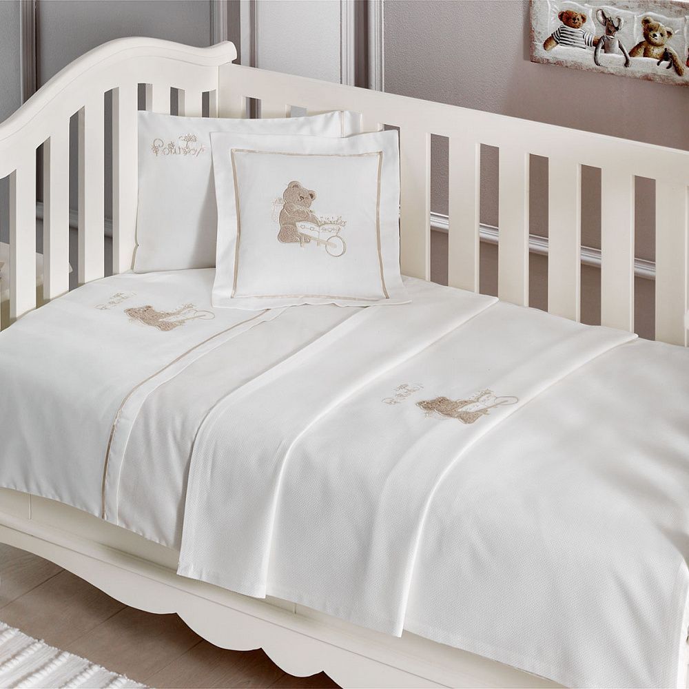 Детское постельное белье Pourtol bebe цвет: коричневый (для новорожденных), размер 35х45 (1 шт) и 40х40 (1 шт)