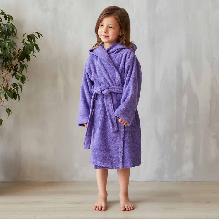 Детский банный халат Viola цвет: фиолетовый (3 года), размер 3 года tel943735 Детский банный халат Viola цвет: фиолетовый (3 года) - фото 1