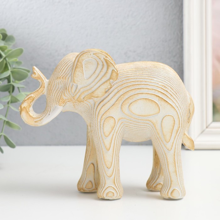 Сувенир Белый слон с золотом - слои (16х7х14 см) Сима-ленд