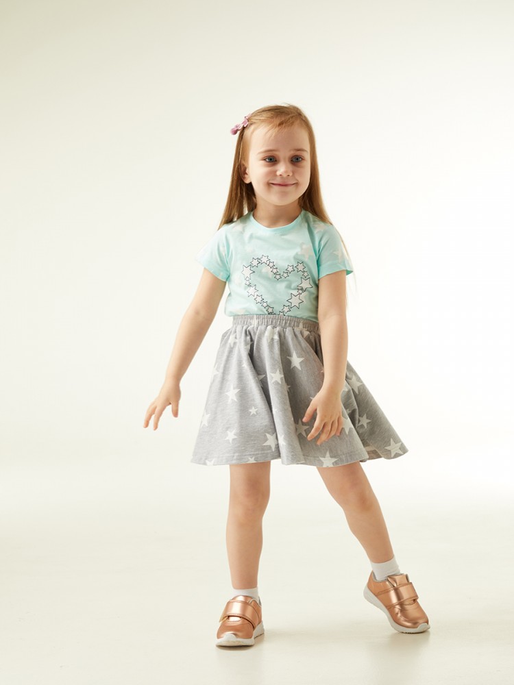 Детская юбка Звезды Цвет: Серый Меланж (7 лет), размер 7 лет