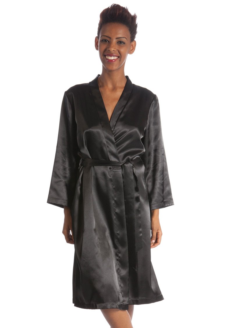 Купить Черный Шелковый Халат Женский