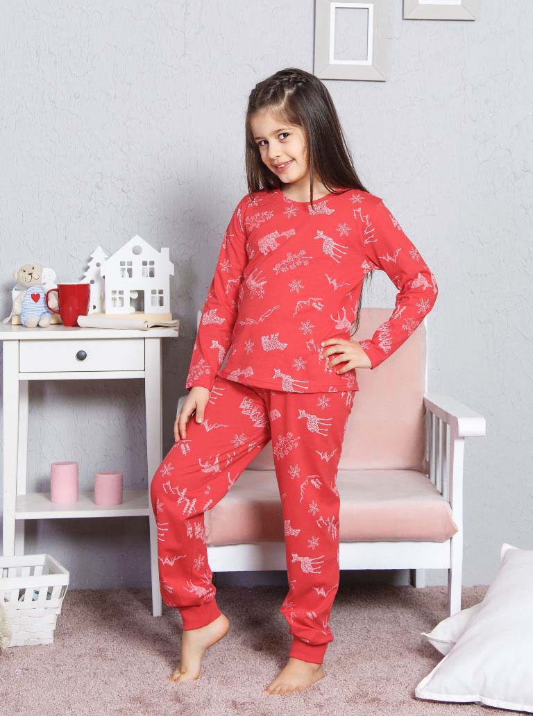 Детская пижама Newtutku Цвет: Вишневый (11-12 лет)