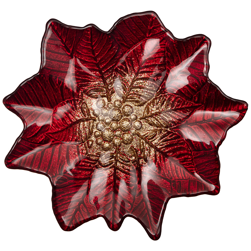 Блюдо Poinsettia red gold (21 см) АКСАМ