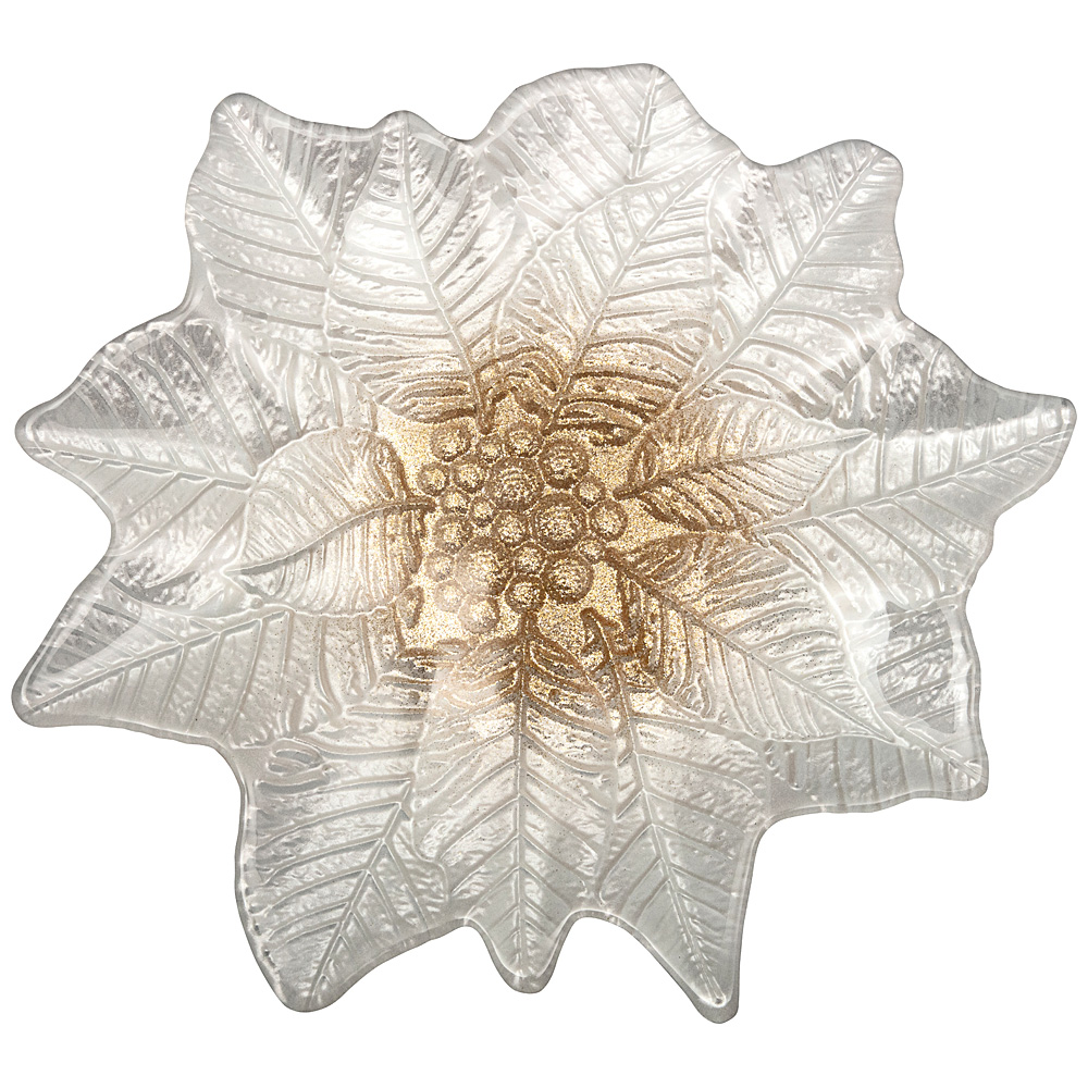 Блюдо Poinsettia white gold (27х26 см) АКСАМ