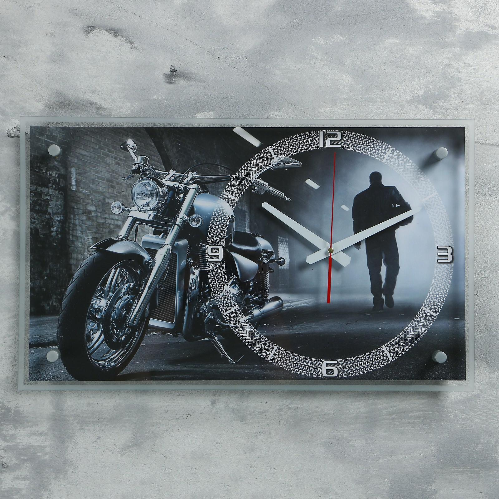 Часы Мотоцикл в ночи (35х60 см)