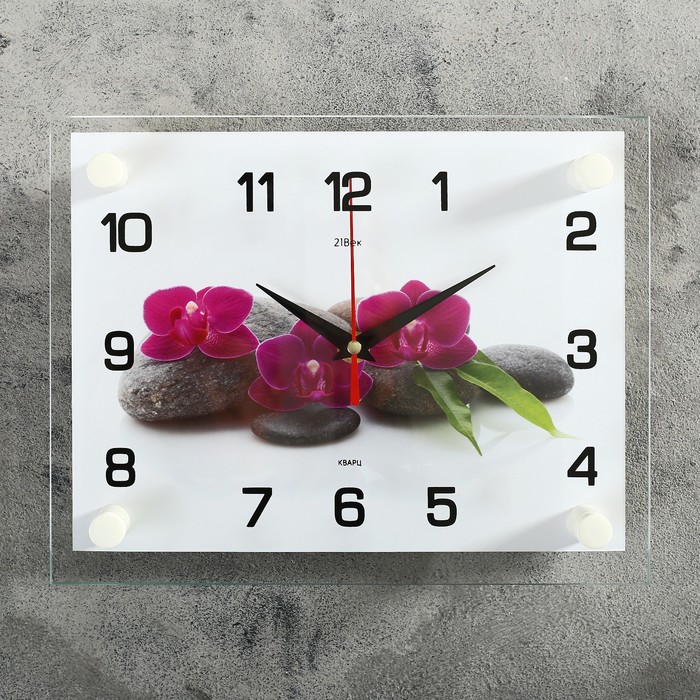 Часы Цветки на камнях (20х26 см)