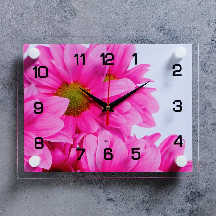 Часы Цветок (20х26 см) Рубин