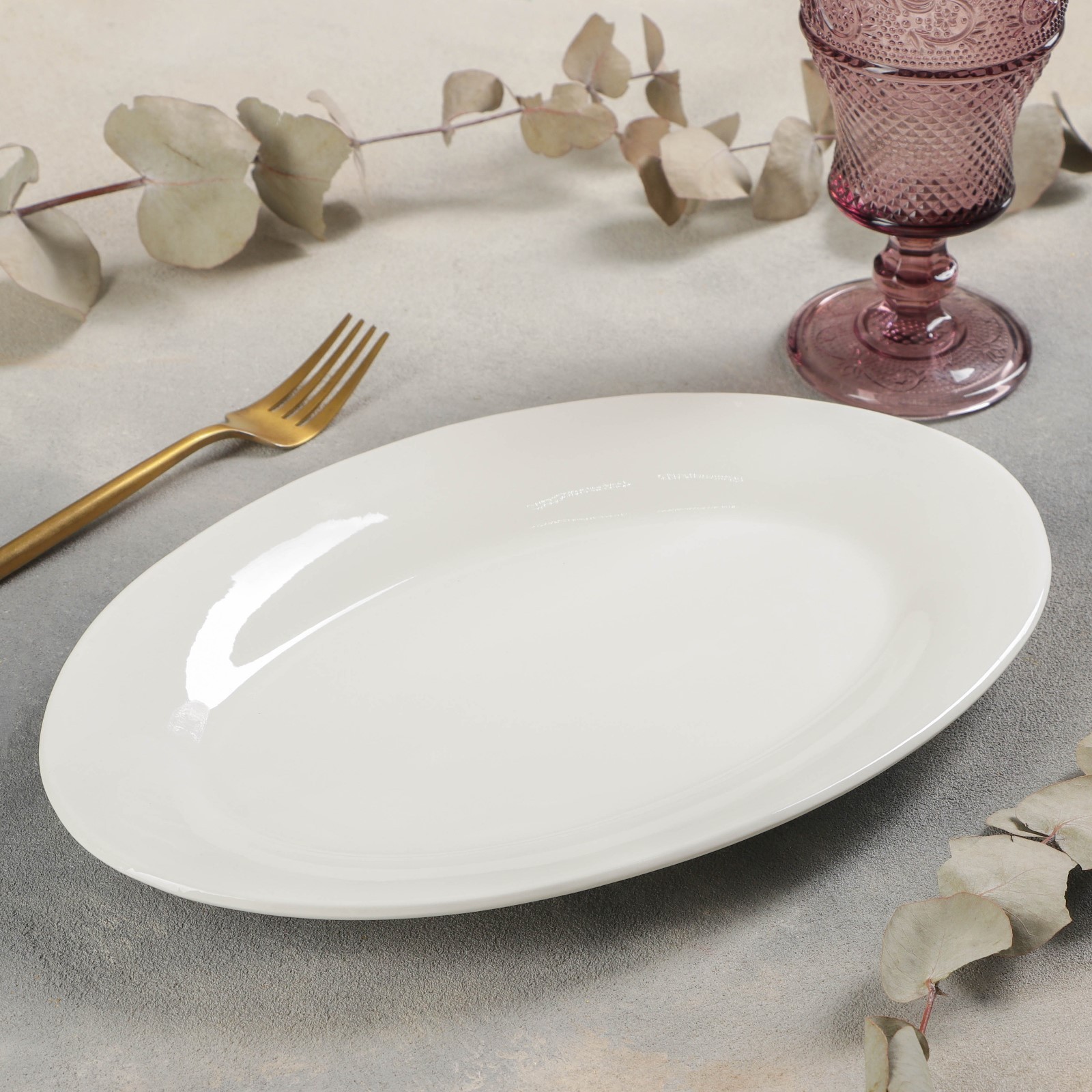 Блюдо White Label (31х21х3 см) цвет: белый