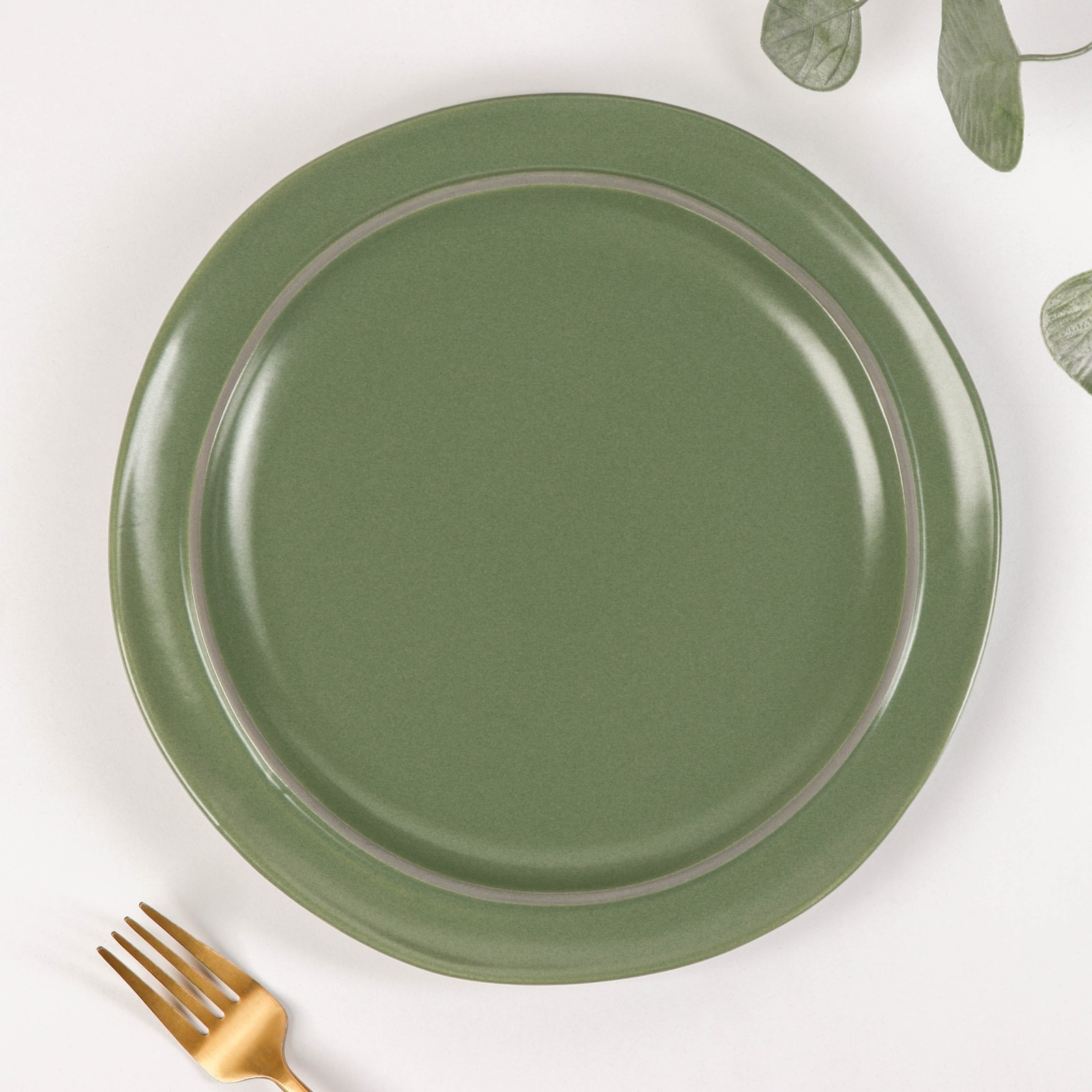 Тарелка Крем цвет: зеленый (25х25х2 см)