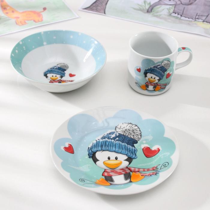 Набор детской посуды Пингвиненок (3 предмета) Доляна