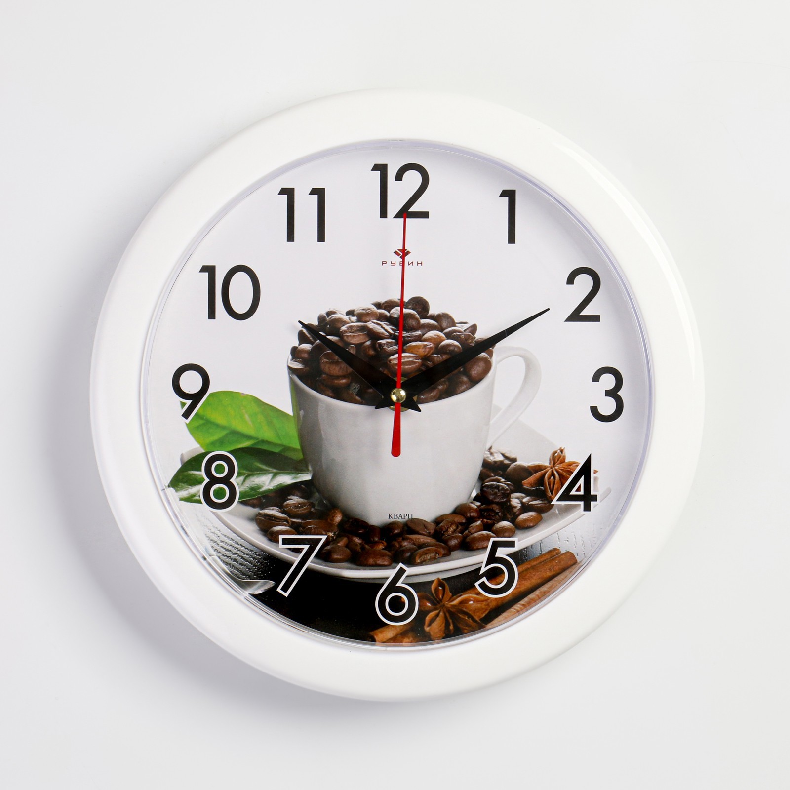 Часы Зерна кофе (28х27х6 см) Рубин