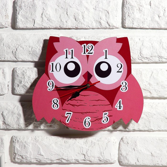 Часы Розовая сова (5х26х26 см) Сима-ленд