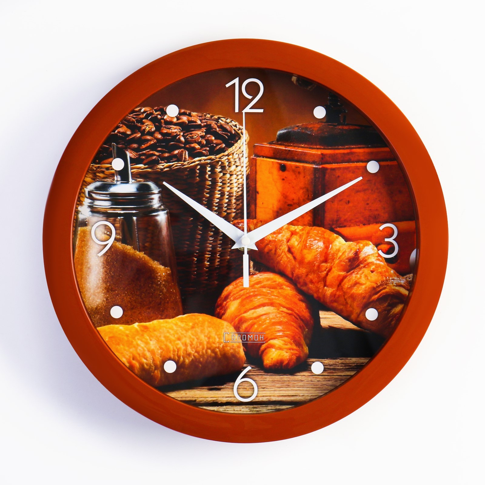 Часы Круассан с кофе (29х29х5 см)
