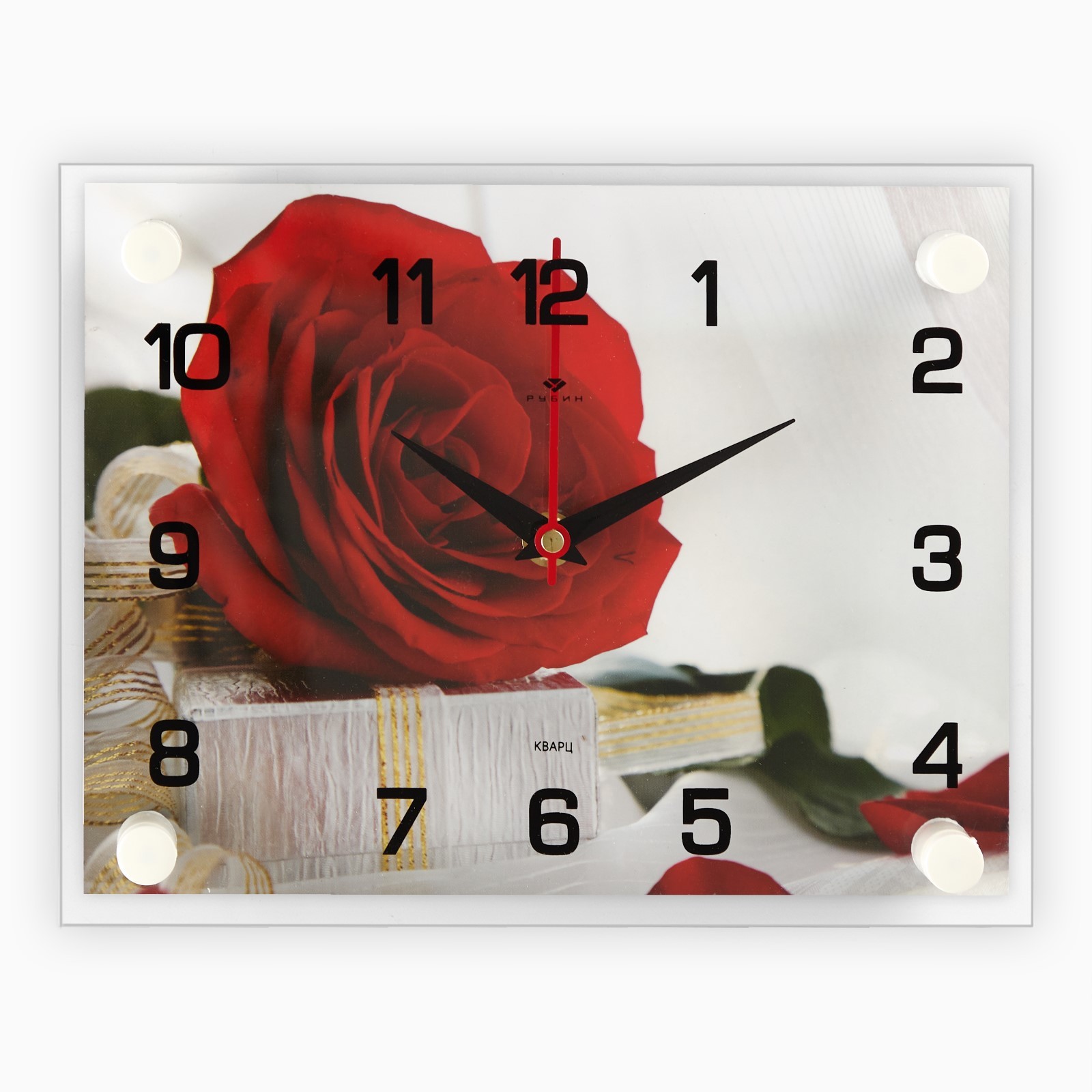 Часы Роза с подарком (27х21х5 см)