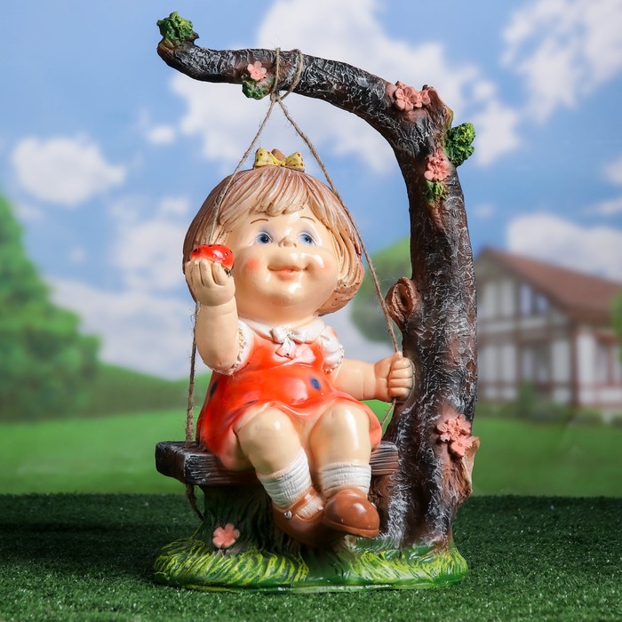 Садовая фигура Девочка на качелях (48 см)