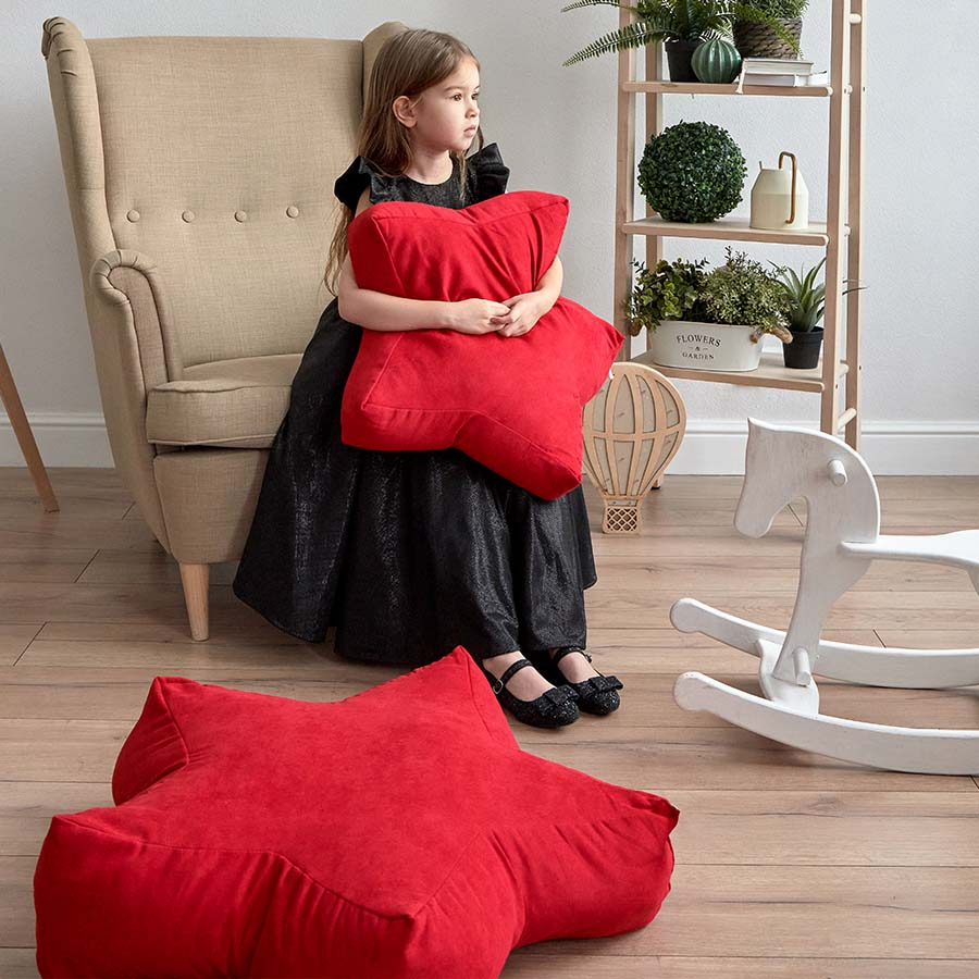 Декоративная подушка-игрушка Старс цвет: красный (55х55х12)