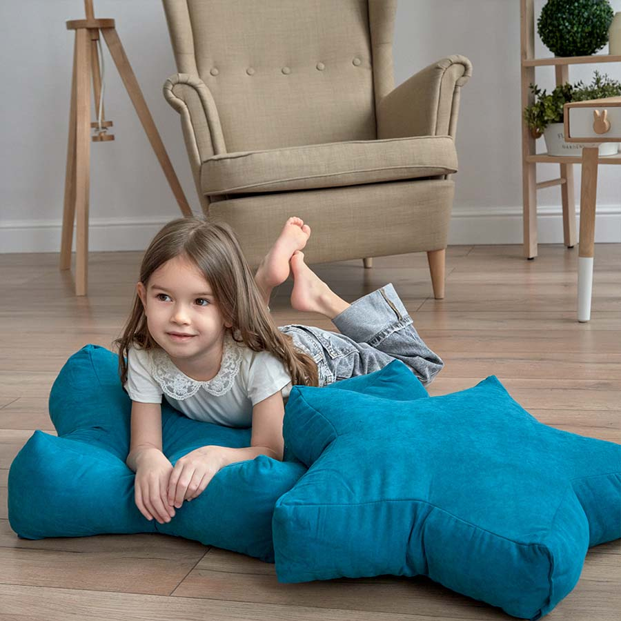 Декоративная подушка-игрушка Старс цвет: бирюзовый (65х65х20)