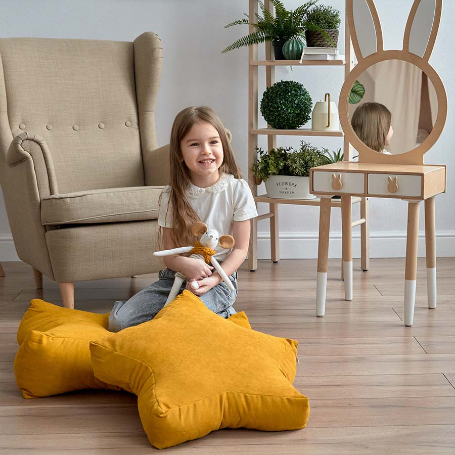 Декоративная подушка-игрушка Старс цвет: желтый (65х65х20)