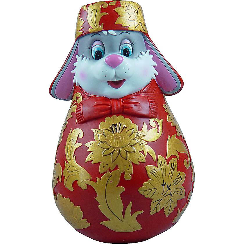 

{} Неваляшка Заяц Хохлома Цвет: Красный, Золотой (11 см)