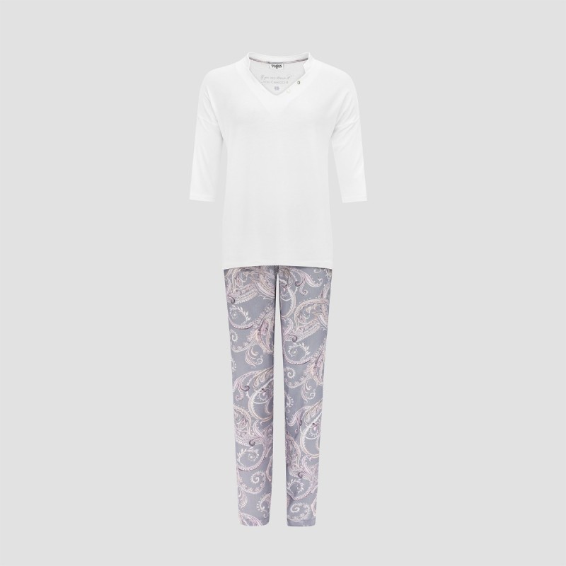 Кофта и брюки Эсме цвет: бело-сиреневый (52), размер xxL