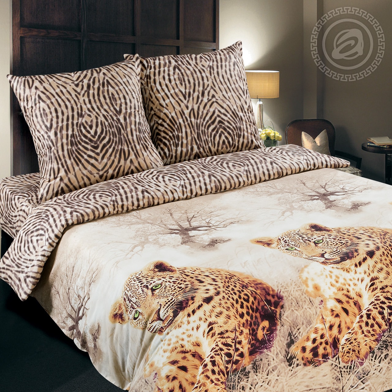Постельное белье Leopard (1,5 спал.), размер 70х70 (2 шт) atp415547 Постельное белье Leopard (1,5 спал.) - фото 1