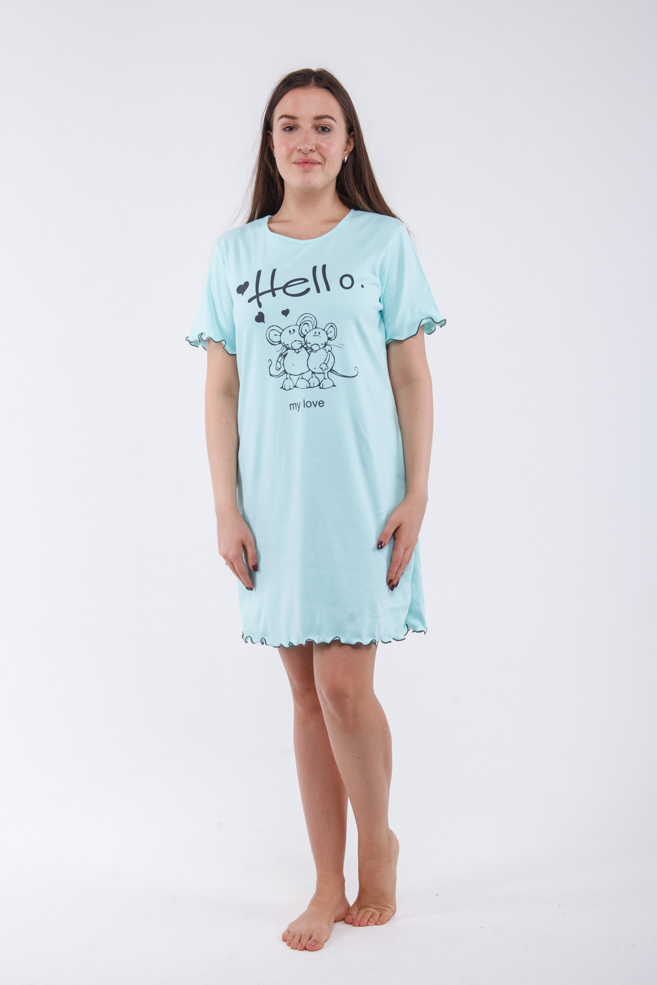 Ночная сорочка Jessie Цвет: Пастельно-Бирюзовый (46), размер M-L zar644712 Ночная сорочка Jessie Цвет: Пастельно-Бирюзовый (46) - фото 1