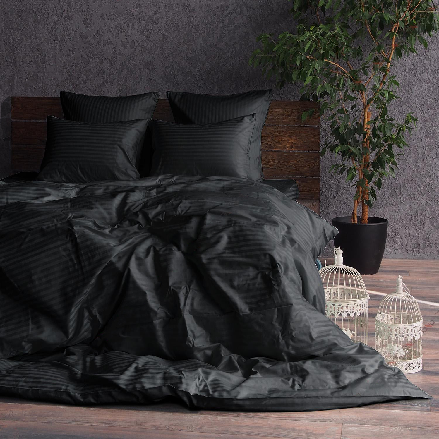 Постельное белье Zoe цвет: черный (1. 5 сп) Tana Home Collection из ...