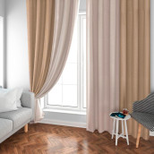 Классические шторы Soft цвет: коричневый, бежевый (160х270 см - 2 шт)