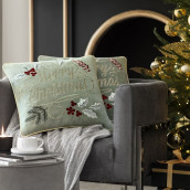 Декоративная подушка Форнари цвет: серо-мятный, золотой, красный (45х45)