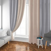 Классические шторы Soft цвет: серый, бежевый (160х270 см - 2 шт)