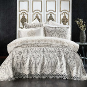 Постельное белье с покрывалом-пледом Astor damask цвет: серый (2 сп. евро)