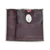 Банный халат Paula цвет: бежевый, серый (L-XL)
