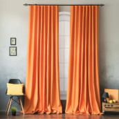 Классические шторы Билли цвет: оранжевый (170х270 см - 2 шт)