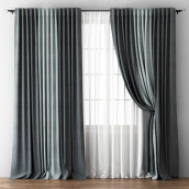 Классические шторы Кирстен цвет: мокрый асфальт, серый (170х270 см - 2 шт)