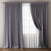 Классические шторы Омма цвет: серый (240х270 см - 2 шт)