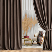Классические шторы Лаура цвет: коричневый (200х270 см - 2 шт)