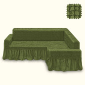 Чехол на угловой диван (правый угол) Katey цвет: оливковый (300 см)