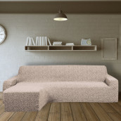Чехол на угловой диван (левый угол) оттоманка Malinda цвет: светло-кофейный (240 см)