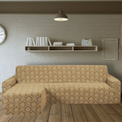 Чехол на угловой диван (левый угол) оттоманка Henrietta цвет: светло-бежевый (240 см)