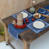 Дорожка на стол Барфи цвет: синий (40х140 см)