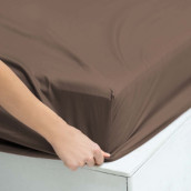 Простыня на резинке Ферги цвет: темно-коричневый (160х200)