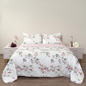 Постельное белье с одеялом-покрывалом Массимо цвет: белый, розовый, зеленый