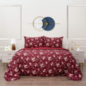Постельное белье с одеялом-покрывалом Массимо цвет: бордовый